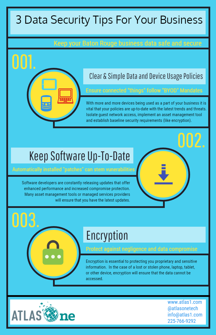 Baton Rouge Managed Services: 3 Data Security Tips